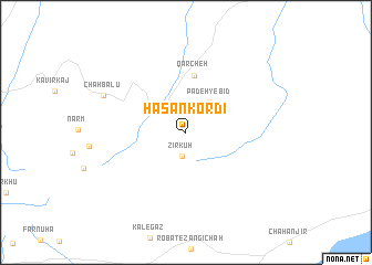 map of Ḩasan Kordī