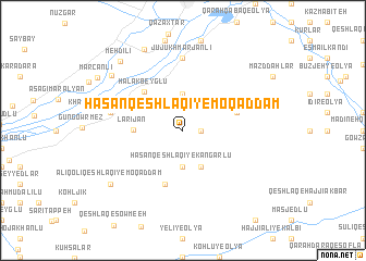 map of Ḩasan Qeshlāqī-ye Moqaddam