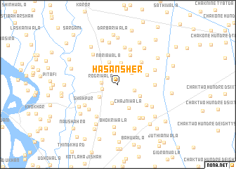 map of Hāsan Sher