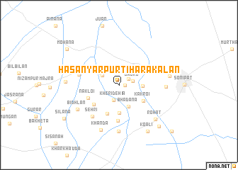 map of Hasanyārpur Tihāra Kalān