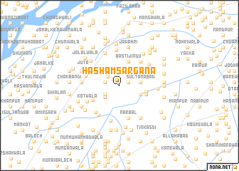 map of Hāsham Sargana