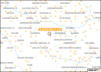 map of Hāshemābād