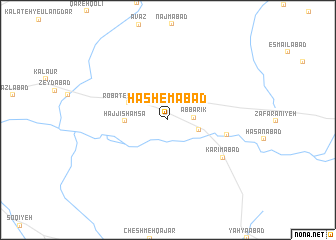 map of Hāshemābād