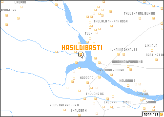 map of Hāsil di Basti