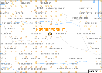 map of Ḩaşnān Yāshūţ