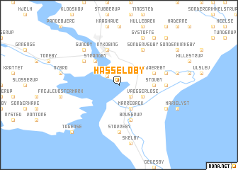 map of Hasselø By