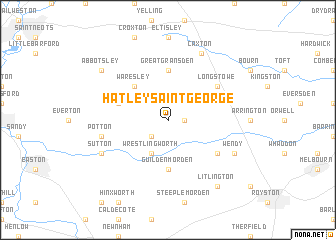map of Hatley Saint George