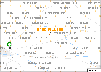 map of Haudivillers