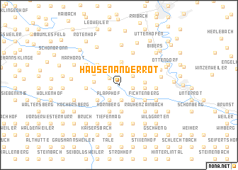 map of Hausen an der Rot