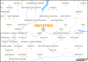 map of Hautefage