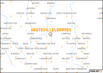 map of Hauteville-Lompnes
