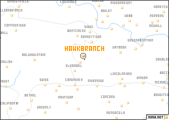 map of Hawk Branch