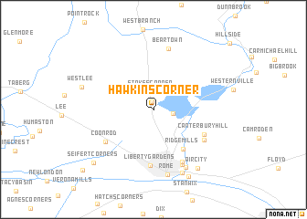 map of Hawkins Corner