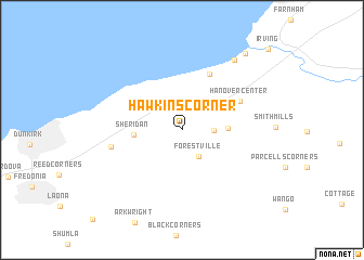 map of Hawkins Corner