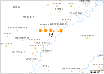 map of Hawkinstown