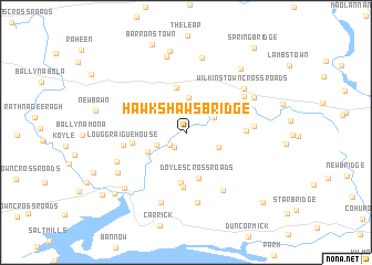 map of Hawkshaws Bridge