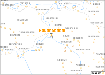map of Hawŏndong-ni