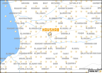 map of Ḩawshab