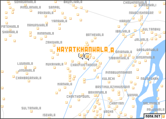 map of Hayāt Khānwāla