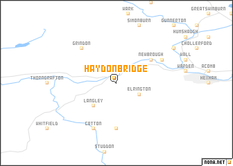 map of Haydon Bridge