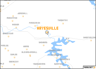 map of Hayesville