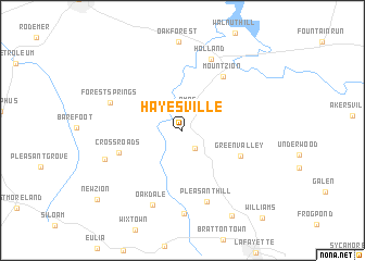 map of Hayesville