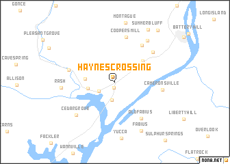 map of Haynes Crossing