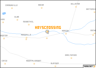 map of Hays Crossing