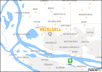 map of Hazel Dell