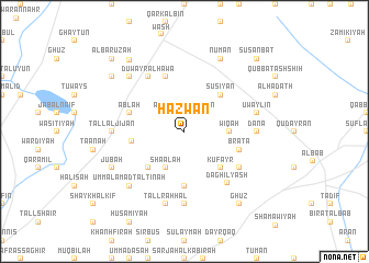 map of Ḩazwān