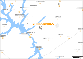 map of Healing Springs