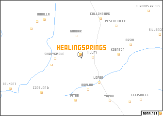 map of Healing Springs