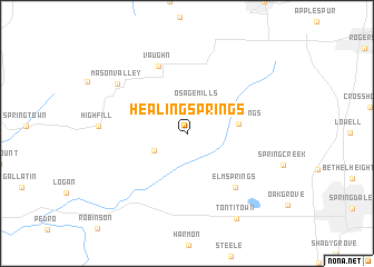 map of Healing Springs