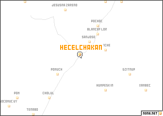 map of Hecelchakán