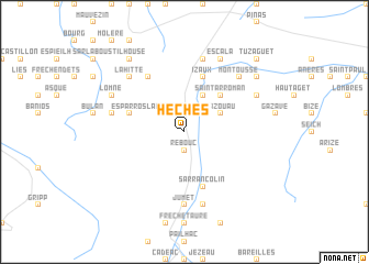 map of Hèches