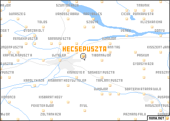 map of Hecsepuszta