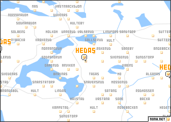 map of Hedås