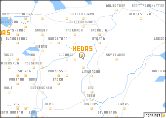 map of Hedås