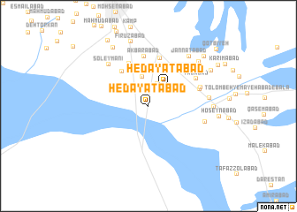 map of Hedāyatābād