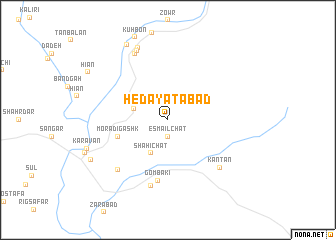 map of Hedāyatābād