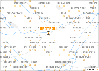 map of Hegyfalu