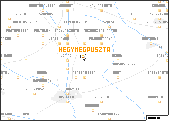 map of Hegymegpuszta