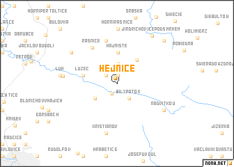 map of Hejnice