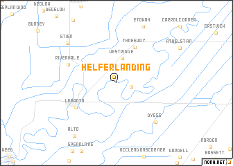 map of Helfer Landing