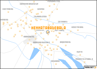 map of Hemmatābād-e Bālā