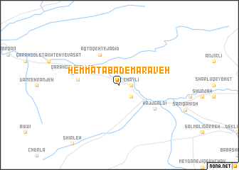 map of Hemmatābād-e Marāveh