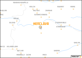 map of Henclová