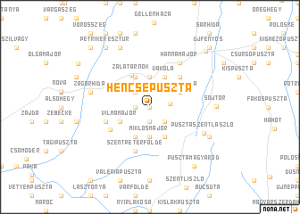 map of Hencsepuszta
