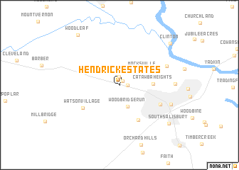 map of Hendrick Estates