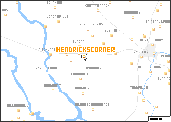 map of Hendricks Corner